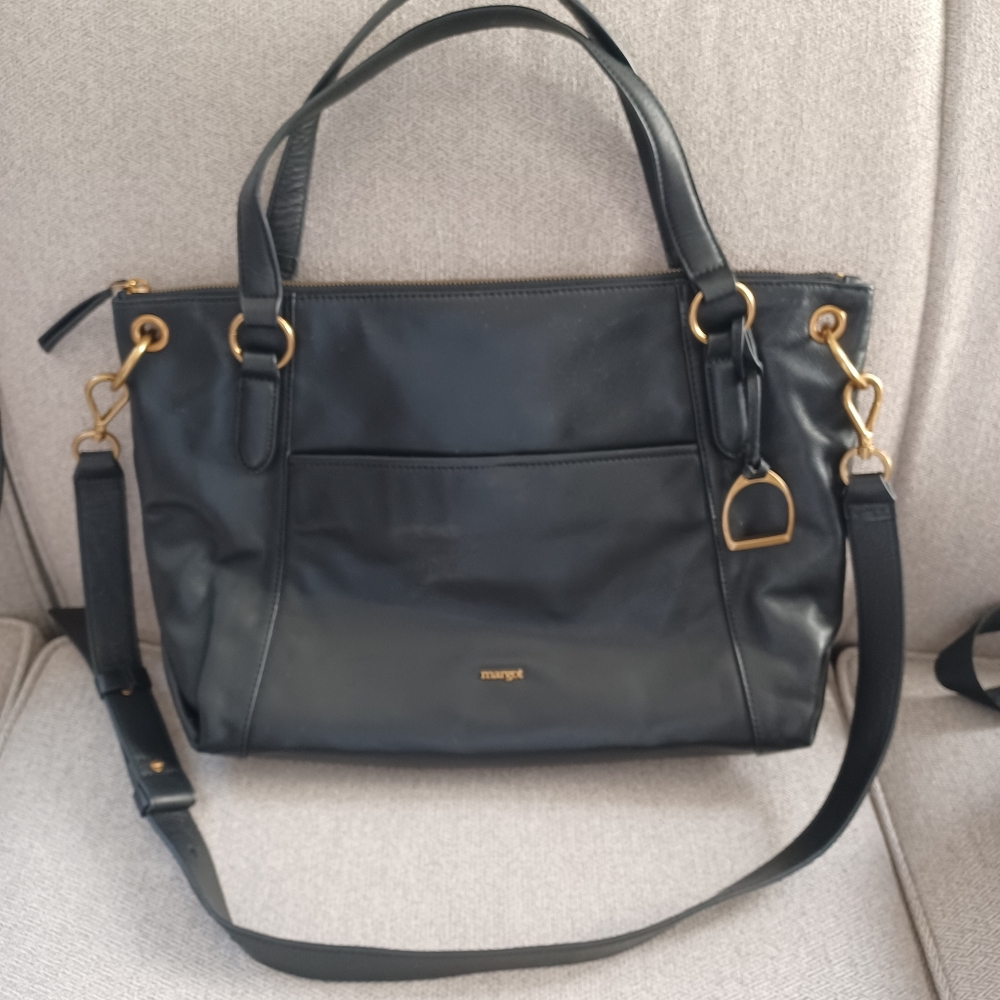 Beautiful, Incredibly Soft Blsck Leather, Satchel Margot Bag